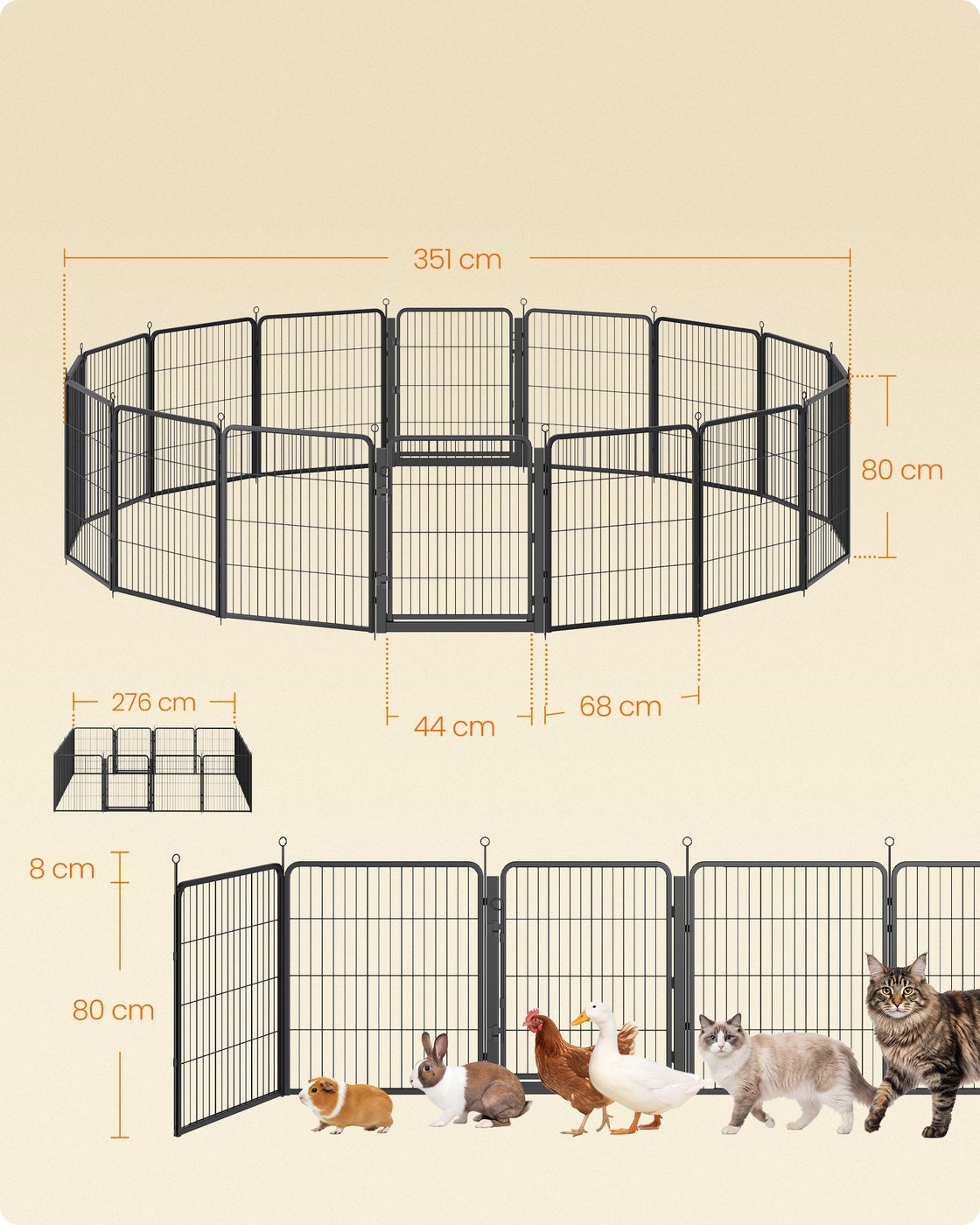 Metalen Dierenren Met Brede Deur - Roestvrij Staal - Veilig Eenhandssluitsysteem