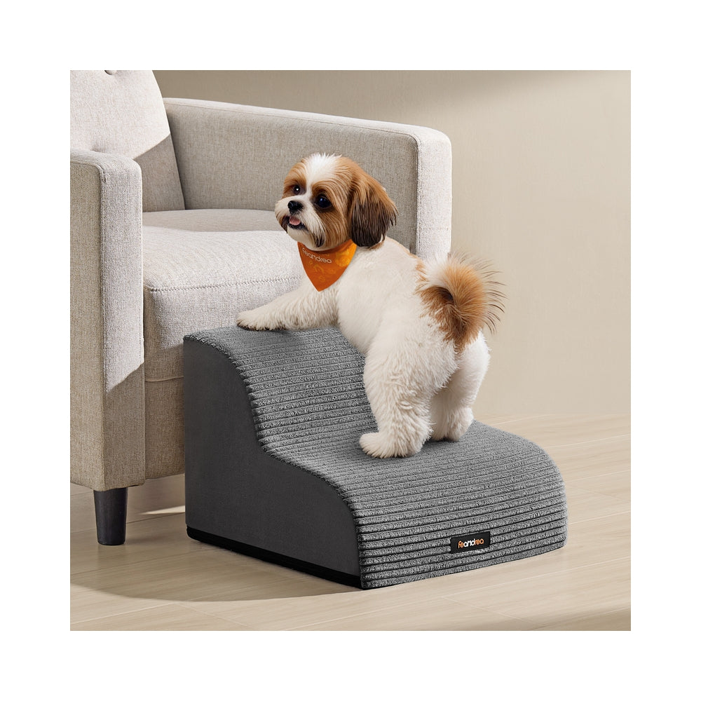 Hoge Hondentrap Met 2 Diepe Treden - Zachte Velours - Voor Bed En Bank