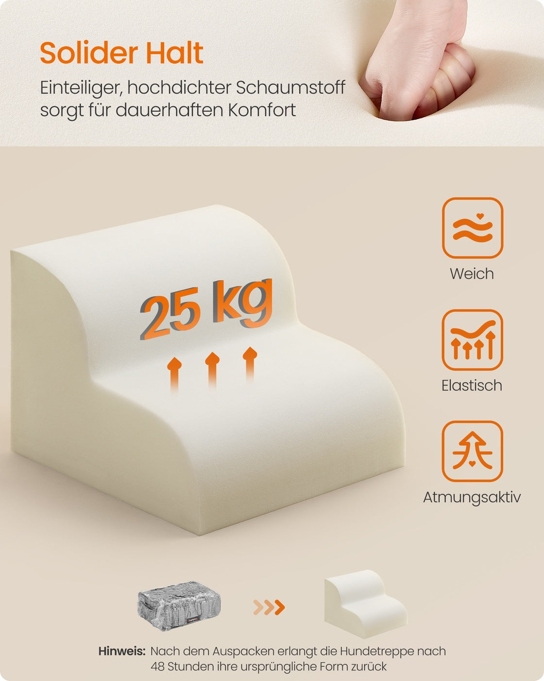 Hoge Hondentrap Met 2 Diepe Treden - Zachte Velours - Voor Bed En Bank