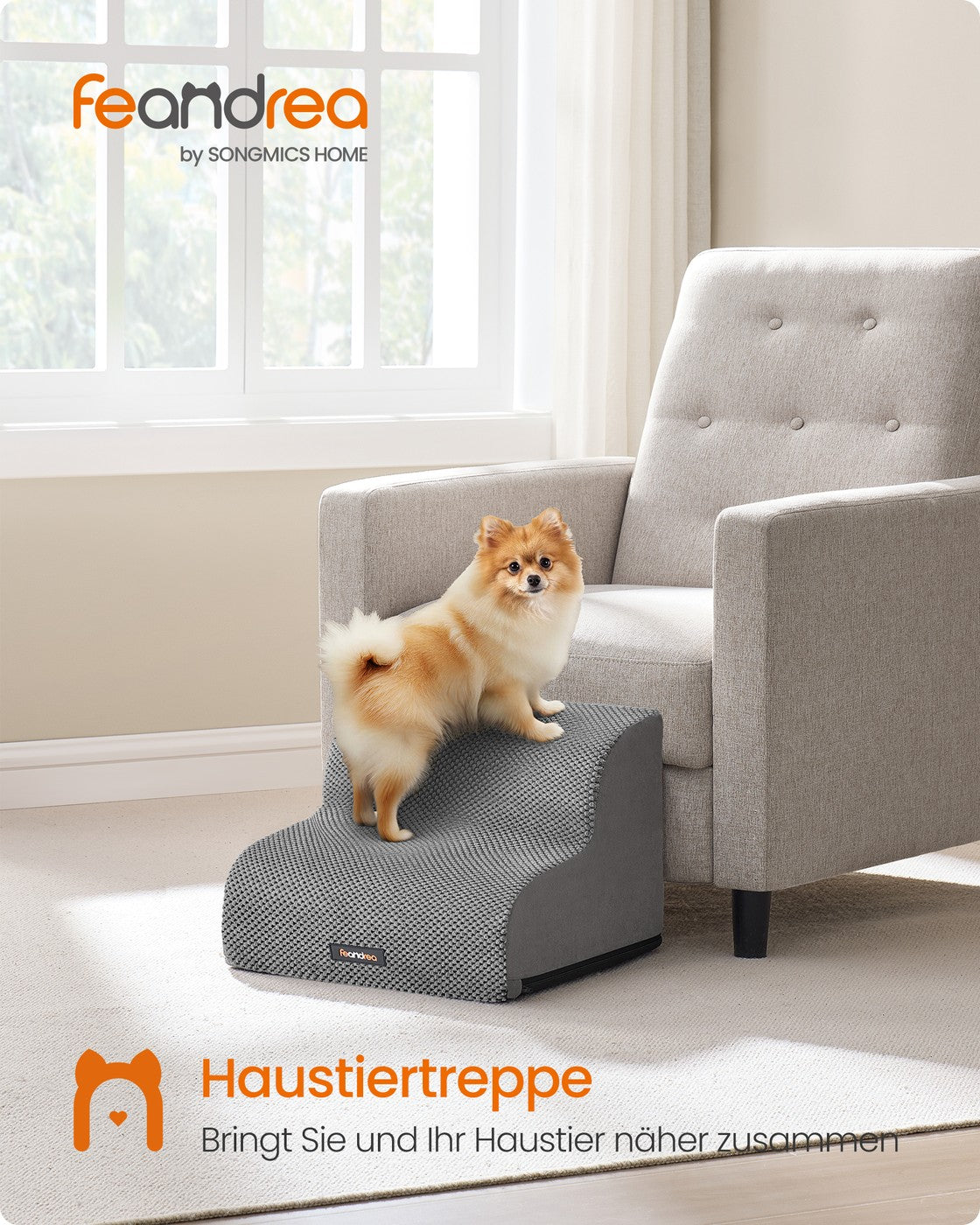 Hondentrap Met 2 Treden - Antislip Bekleding - Zachte Helling Voor Kleine Honden