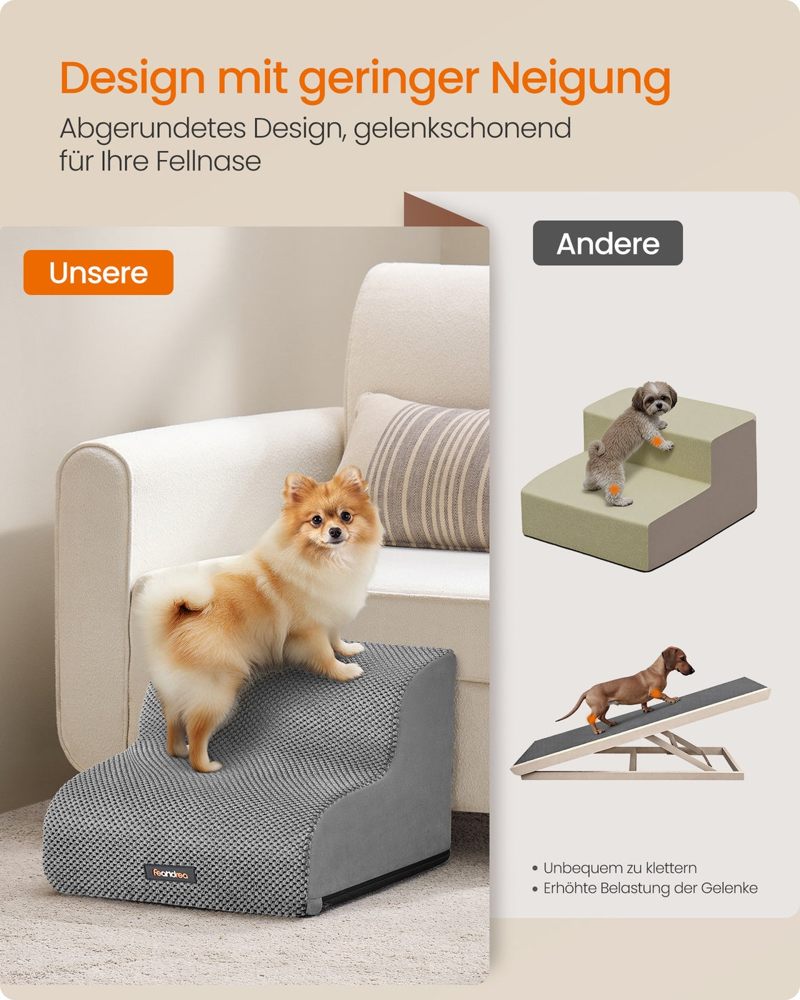 Hondentrap Met 2 Treden - Antislip Bekleding - Zachte Helling Voor Kleine Honden