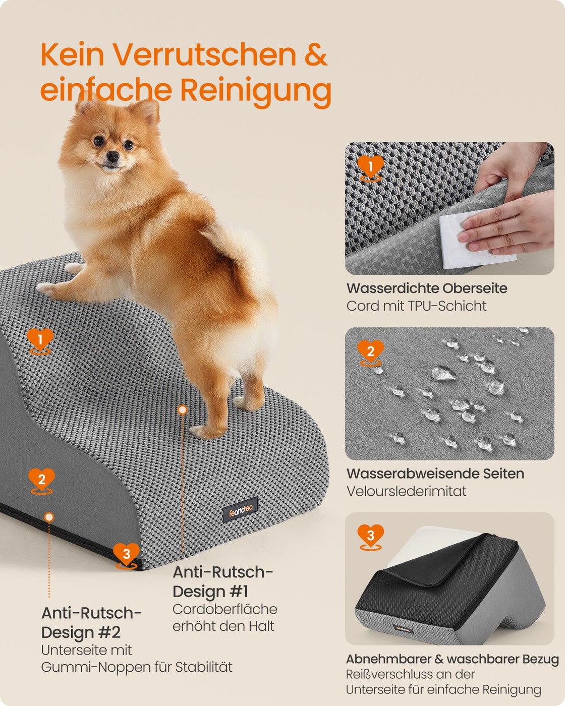 Hondentrap Met 2 Treden - Antislip Bekleding - Zachte Helling Voor Kleine Honden