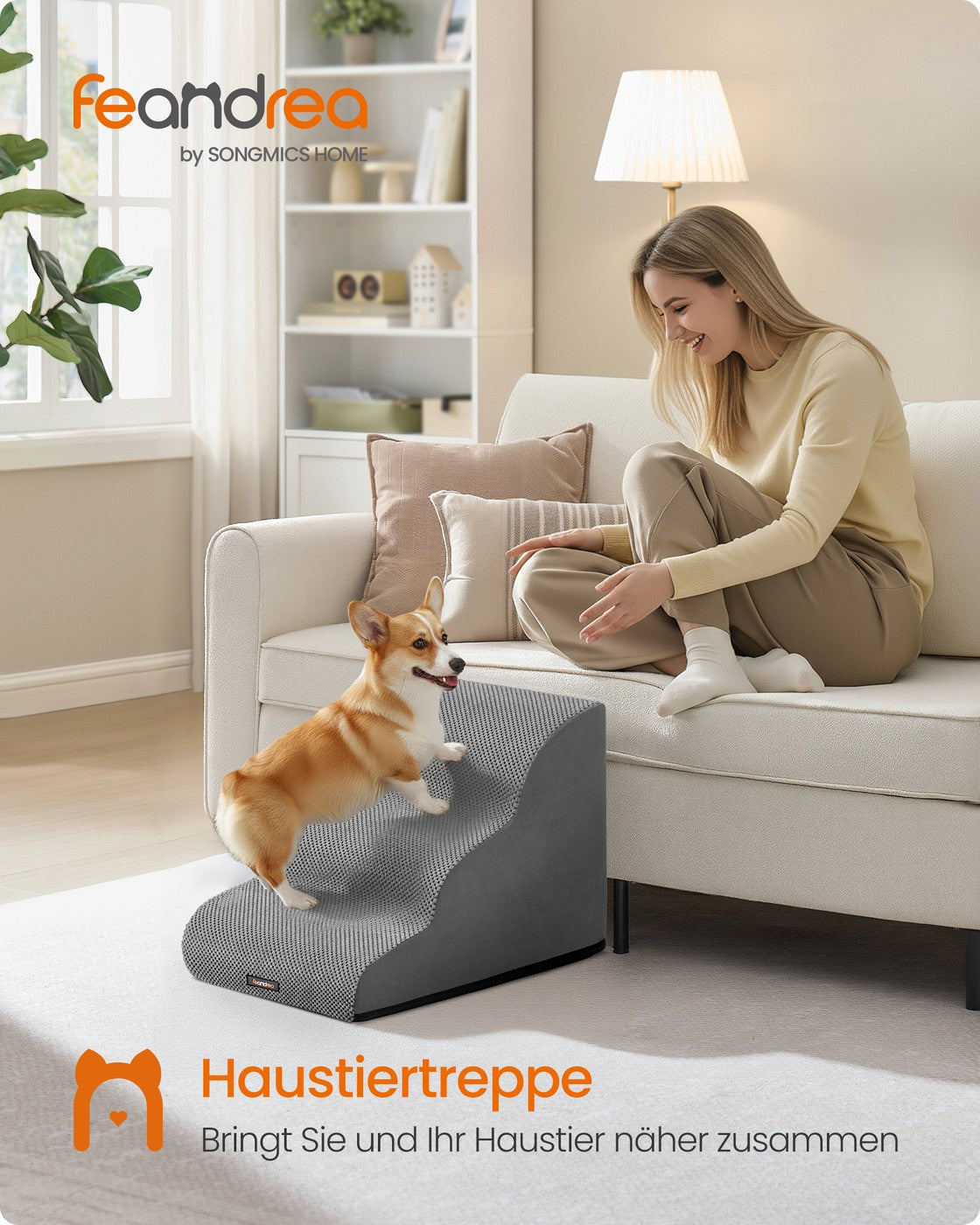 Hondentrap Met 3 Treden - Antislip Bekleding - Gewrichtsvriendelijke Lage Opstap