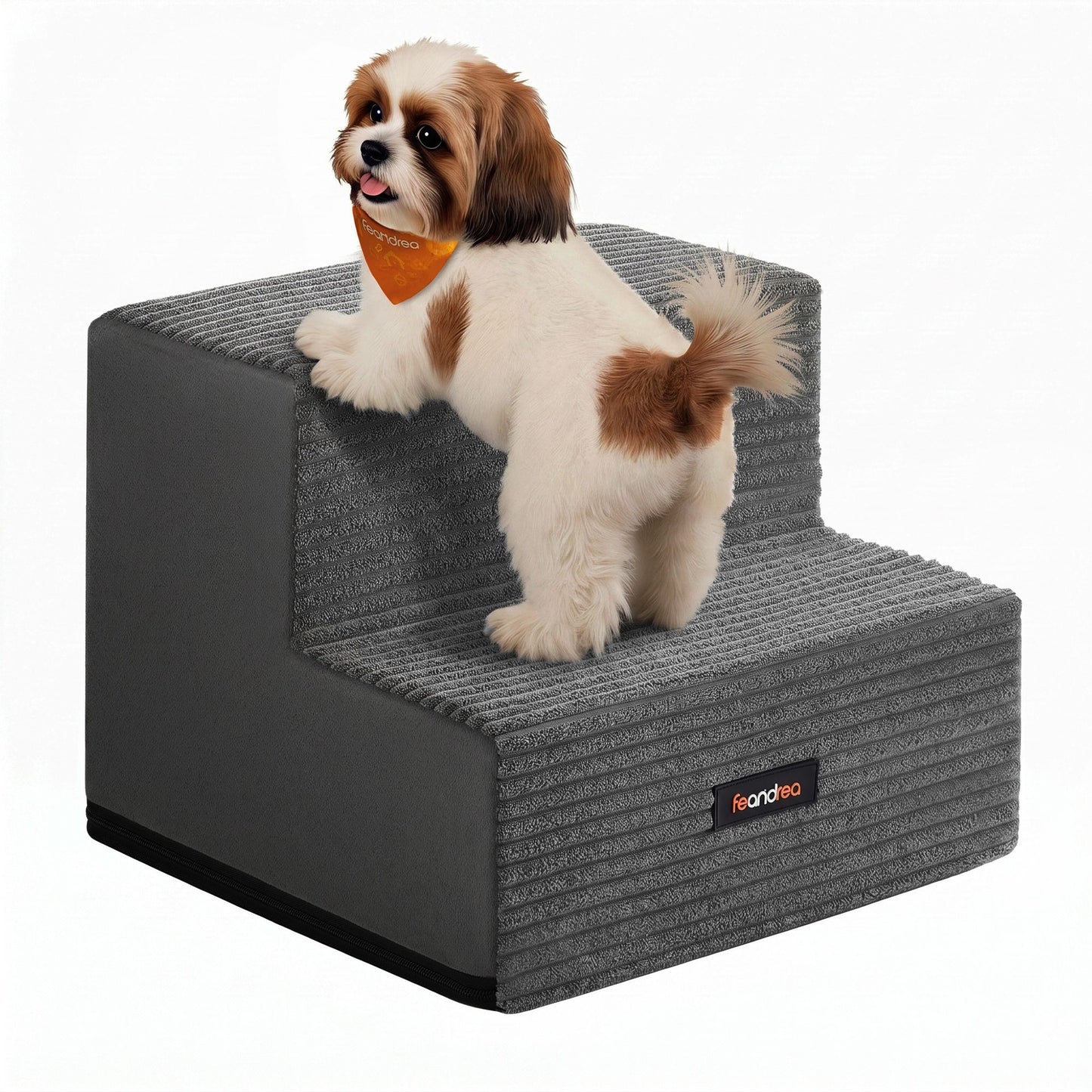 Schuimstof Huisdiertrap Met 2 Treden - Wasbare Hoes - Voor Kleine En Oudere Honden