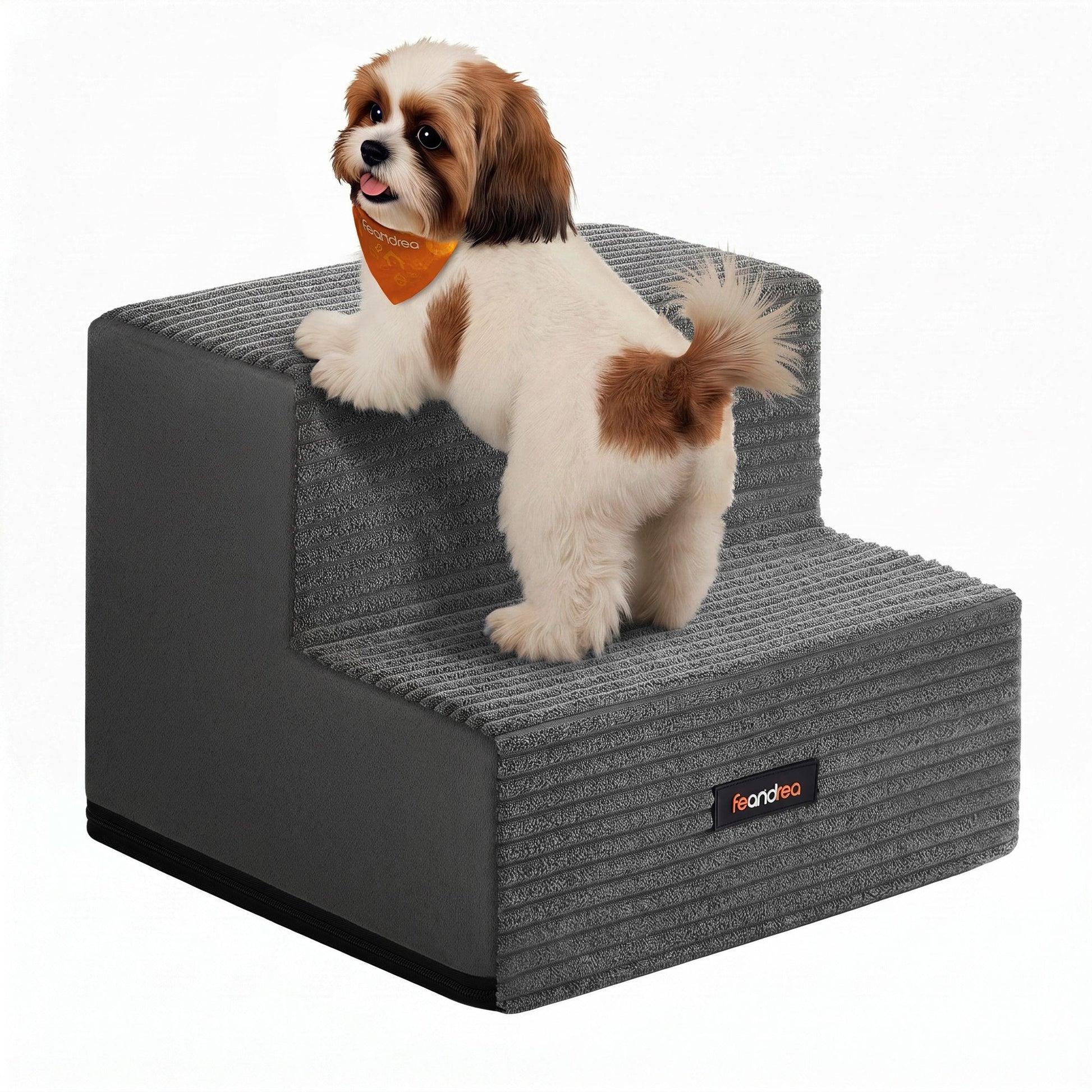 Schuimstof Huisdiertrap Met 2 Treden - Wasbare Hoes - Voor Kleine En Oudere Honden