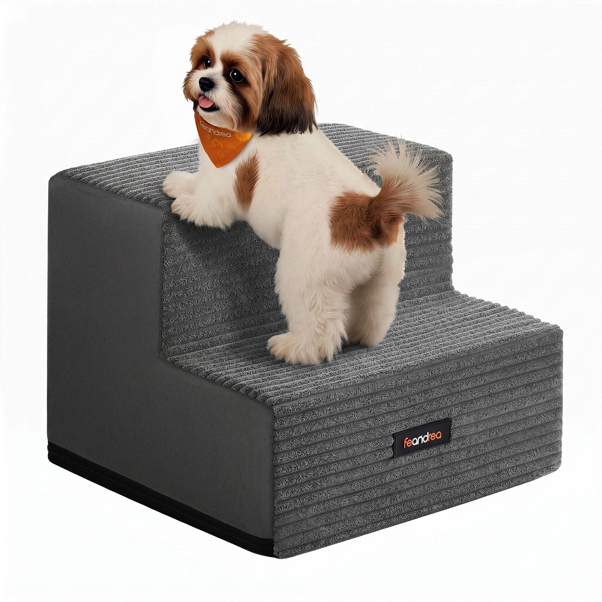 Schuimstof Huisdiertrap Met 2 Treden - Wasbare Hoes - Voor Kleine En Oudere Honden
