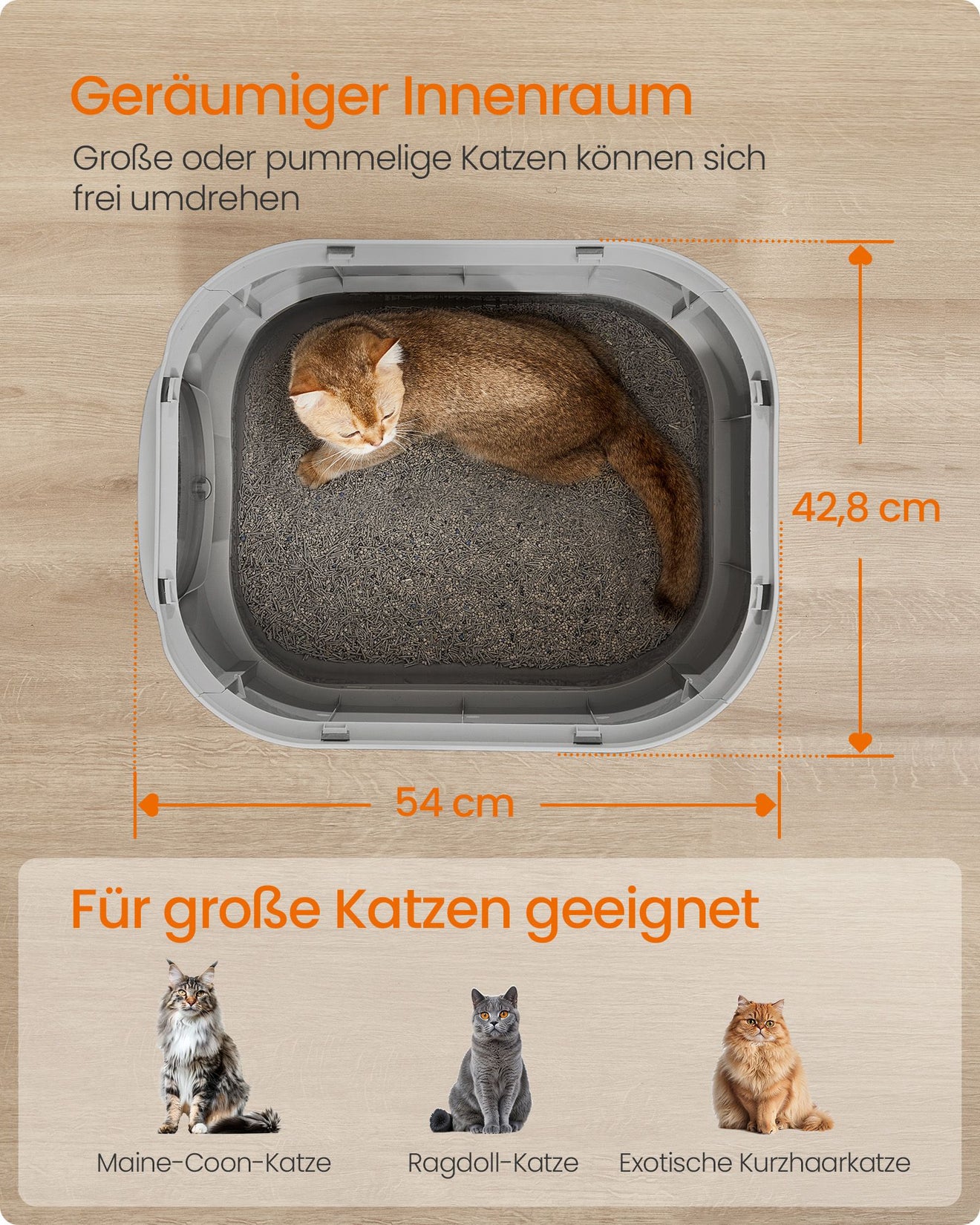 Kattenbak Met Deksel En Uitschuifbare Lade - Zeefrooster - Inclusief Schep En Borstel