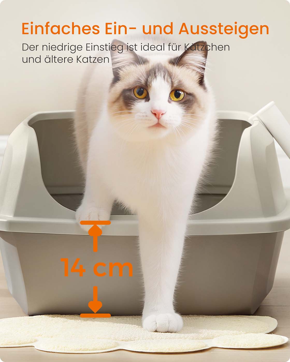 XXL Open Kattenbak Met Hoge Zijwanden - Lage Instap - Inclusief Schep