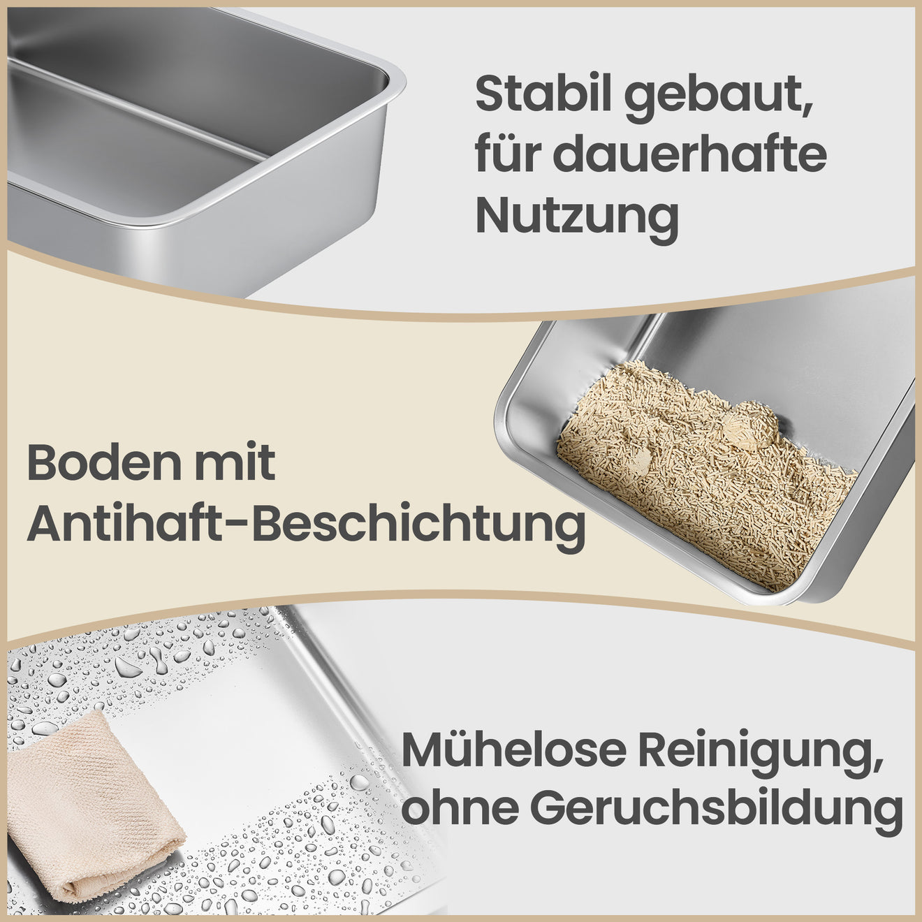RVS Kattenbak Open Model - Inclusief Schep - Geurneutraal En Onverwoestbaar