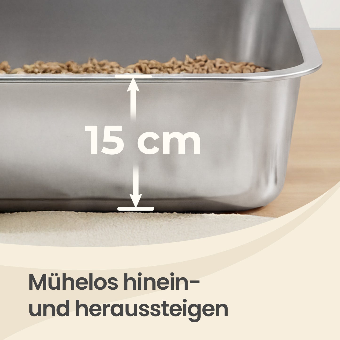 RVS Kattenbak Open Model - Inclusief Schep - Geurneutraal En Onverwoestbaar