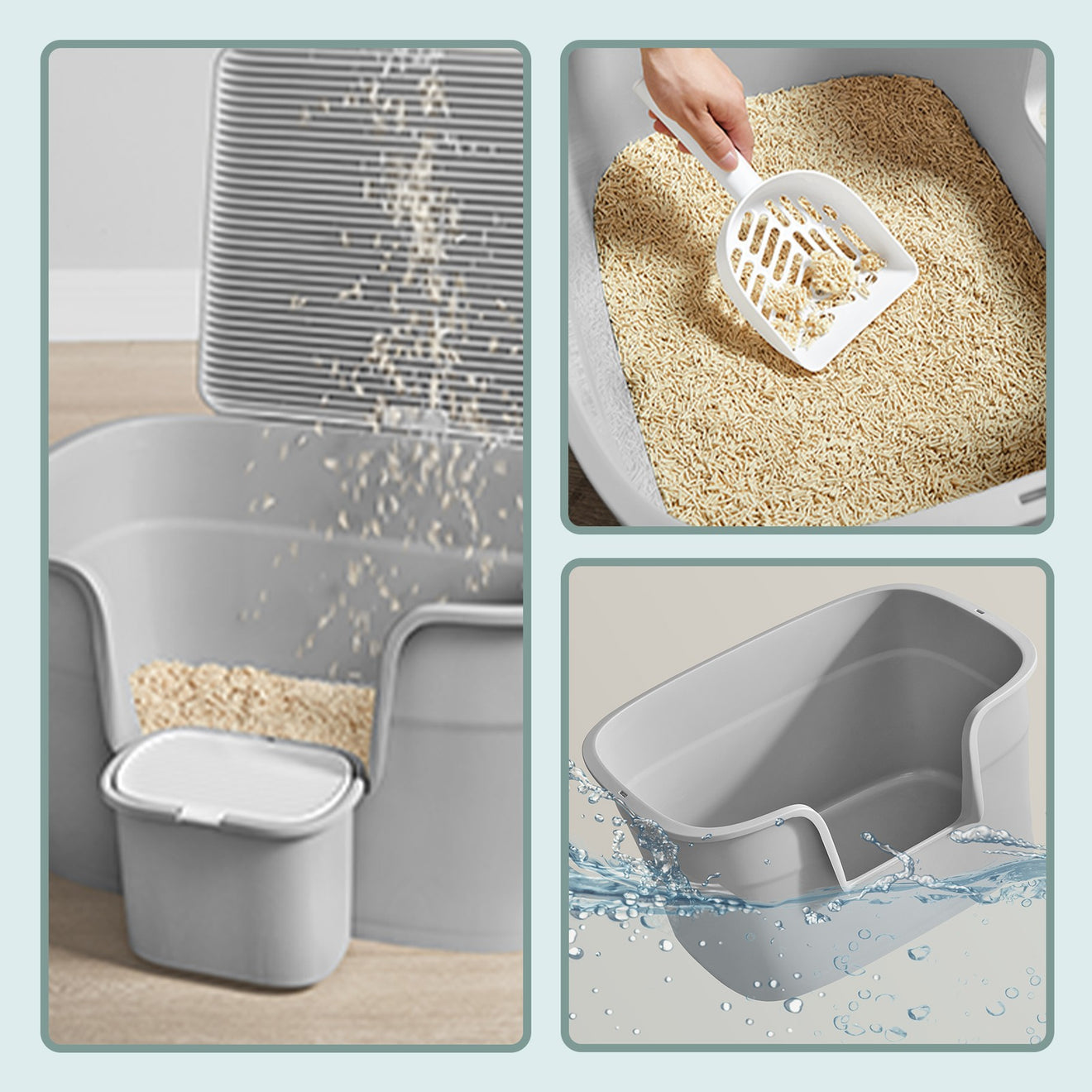 Extra Grote Kattenbak Met Hoge Zijwanden - Inclusief Gritmat En Opbergbox - Compleet Set