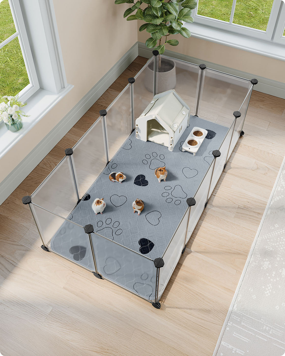 Wasbare Puppy Trainingsmatten Set Van 2 - Vier Beschermlagen - Antislip Noppen