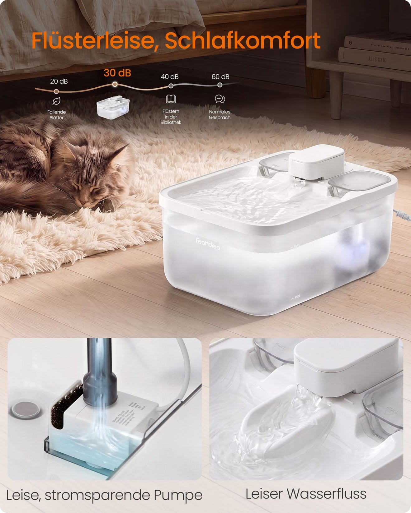 Drinkfontein Voor Katten Met Stille Pomp - Inclusief 3 Filters - 4,5 Liter