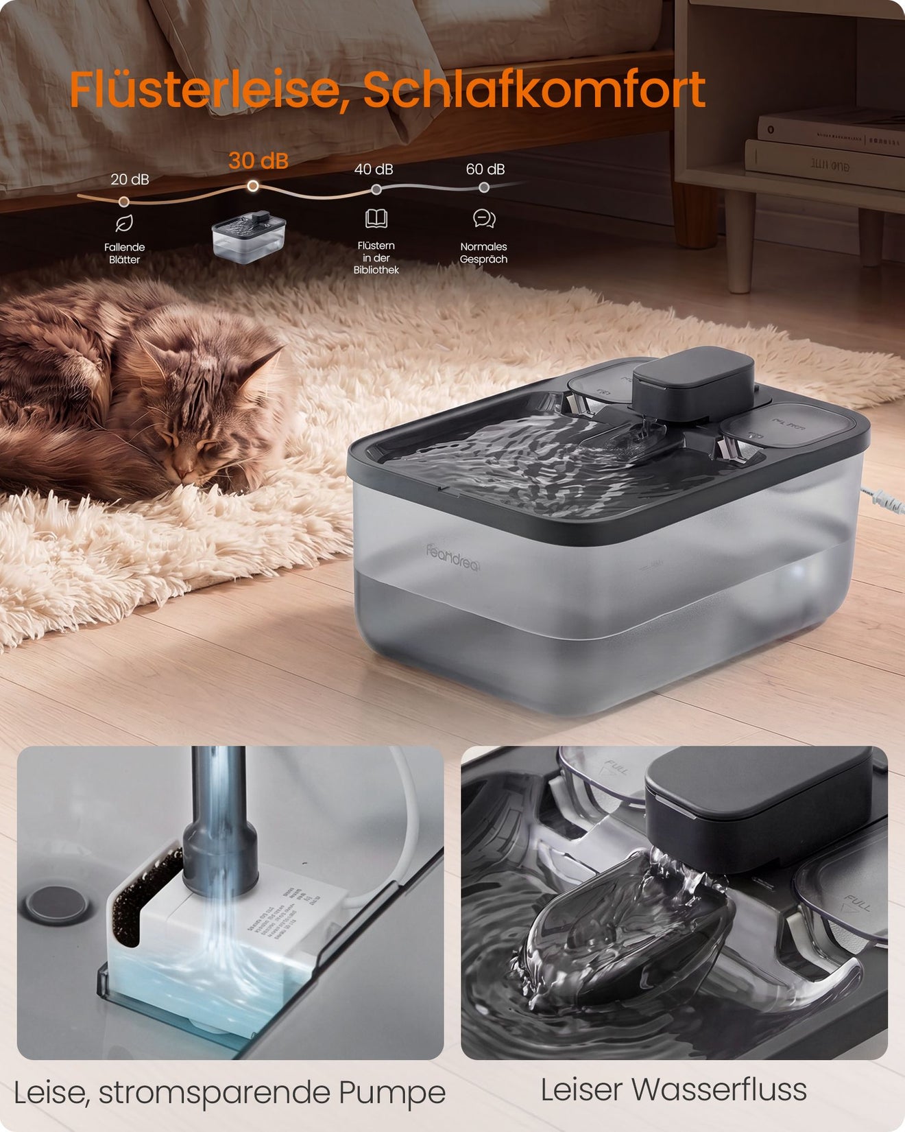 Drinkfontein Voor Katten Met Stille Pomp - Inclusief 12 Filters - Automatische Beveiliging