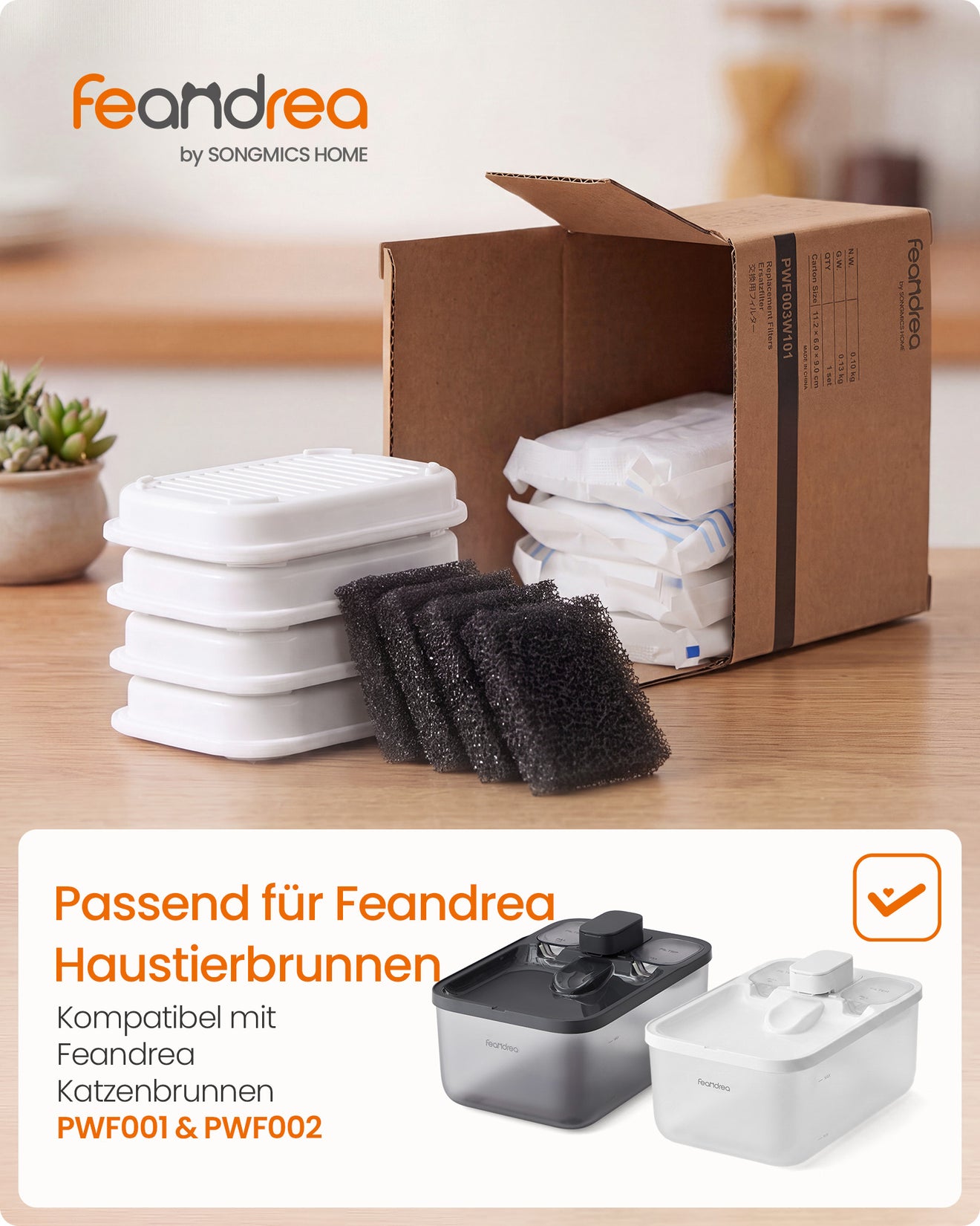Drinkfontein Voor Katten Met Filtervoordeelset - Automatische Uitschakeling - Compact