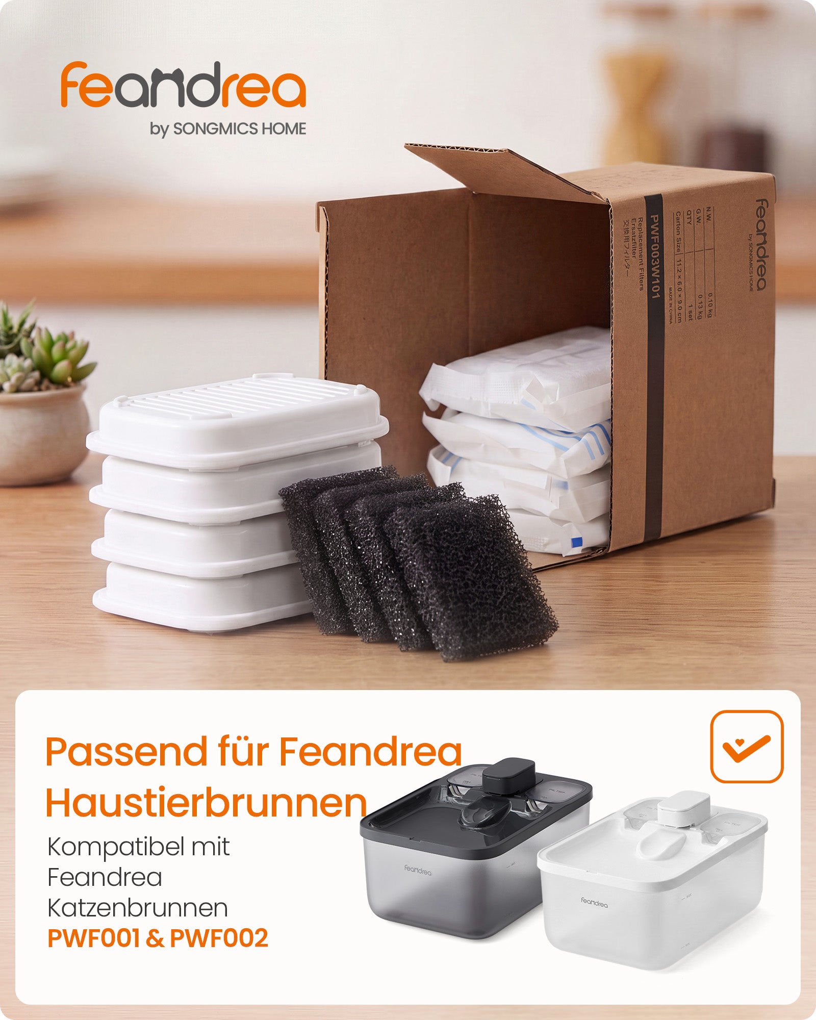 Drinkfontein Voor Katten Met Filtervoordeelset - Automatische Uitschakeling - Compact