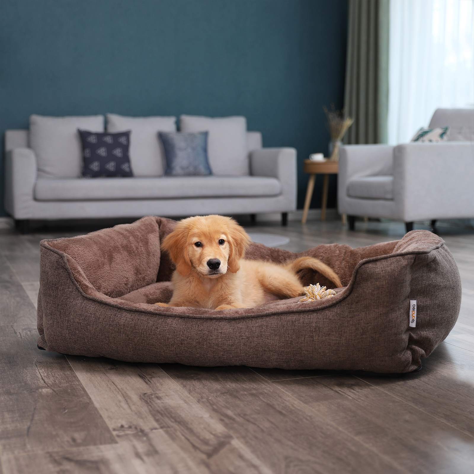 Wasbaar Hondenbed Voor Grote Honden - Afneembare Hoes - Krasvast Pluche