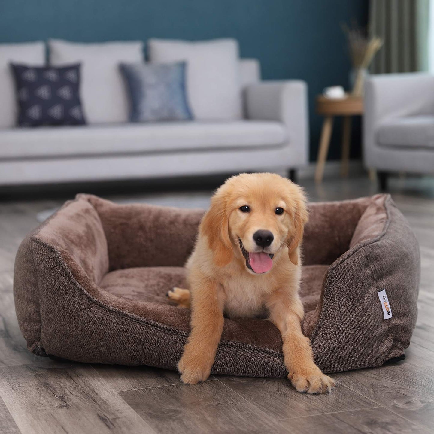 Wasbaar Hondenbed Met Antiallergeen Pluche - Afneembare Hoes - Voor Middelgrote Honden