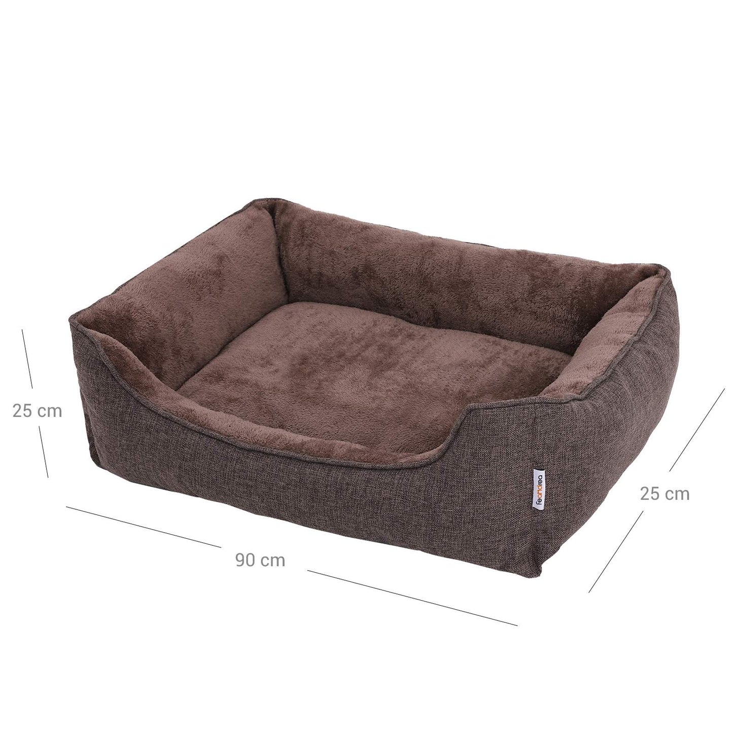 Wasbaar Hondenbed Met Antiallergeen Pluche - Afneembare Hoes - Voor Middelgrote Honden