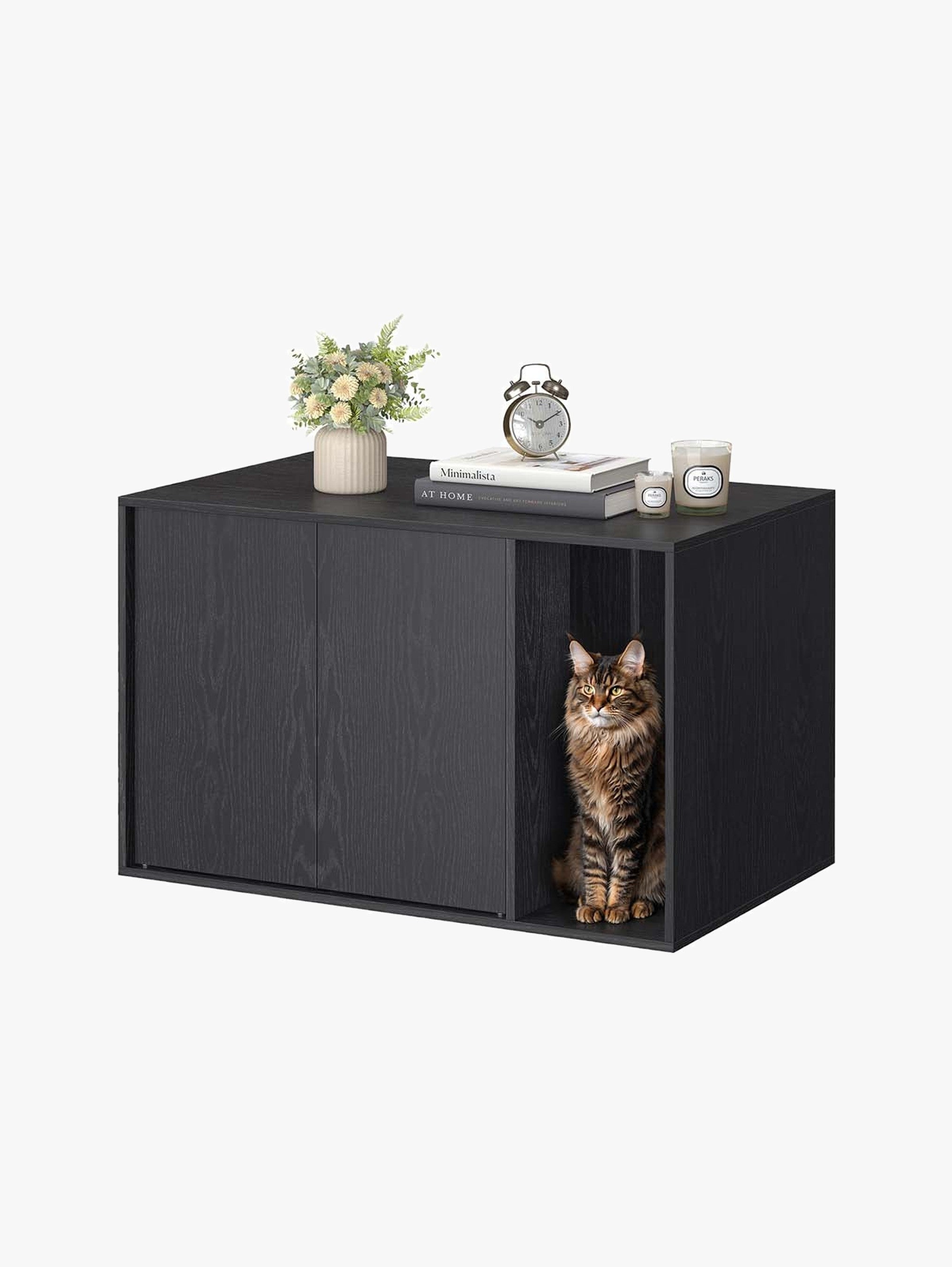 Kattenbakmeubel Met Push-To-Open Deuren - Voor Grote Katten - Modern Design