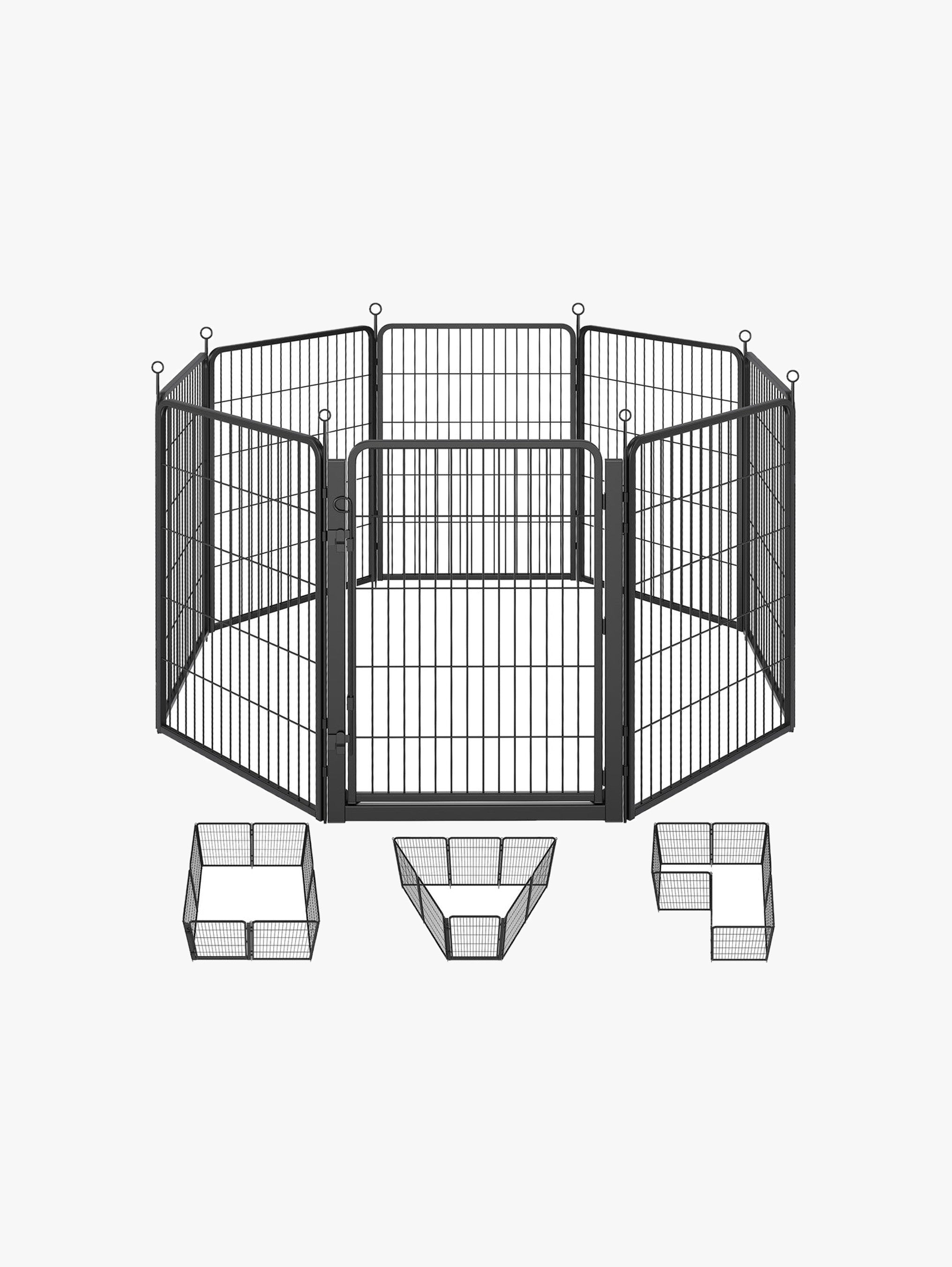 Metalen Dierenren Met 8 Panelen - Extra Hoog Model - Eenhandssluiting