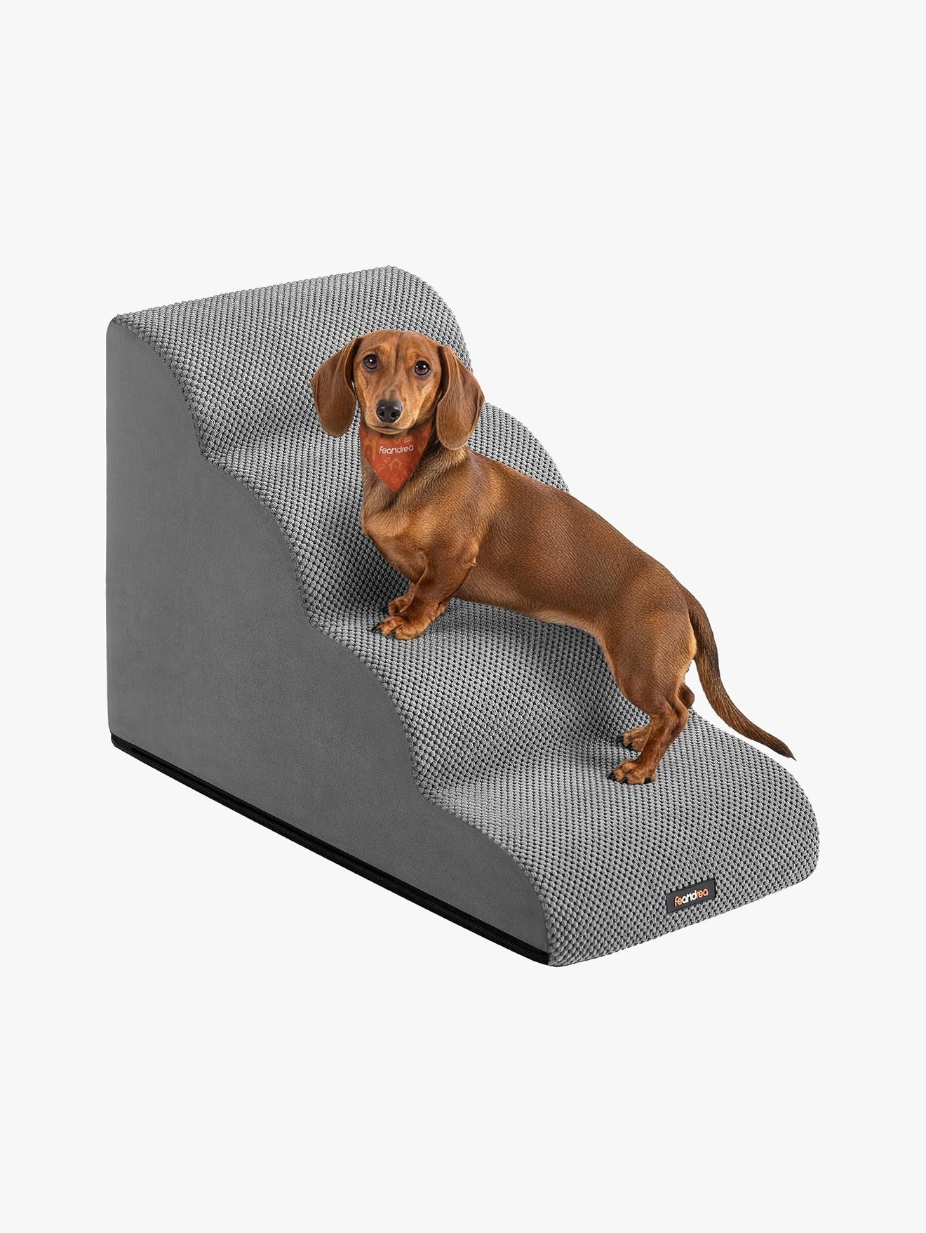 Hondentrap Met 4 Treden - Velourslook Met Antislip - Voor Hoge Bedden