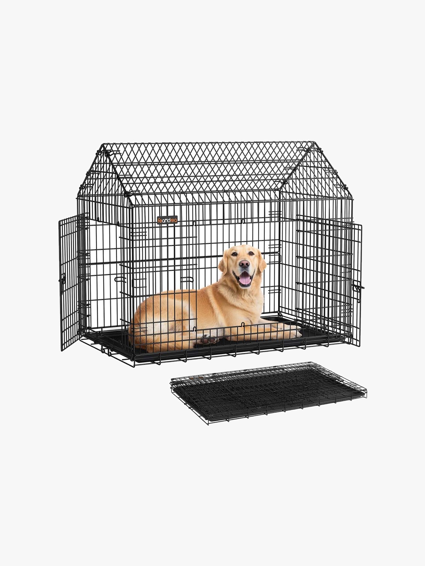 Opvouwbare Hondenbench Met Dubbele Deur - Voor Grote Honden - Inclusief Kunststof Bodemschaal