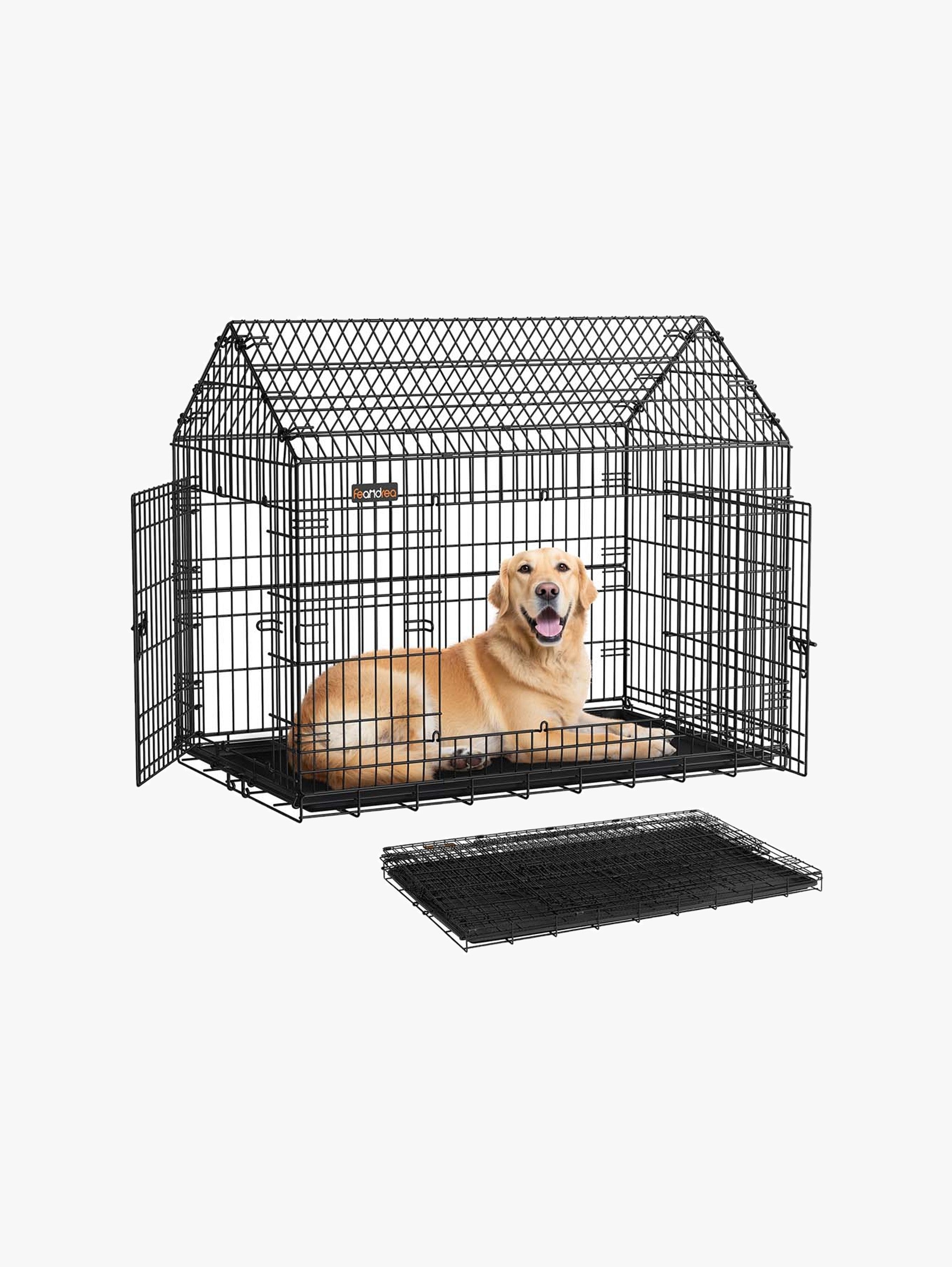 Opvouwbare Hondenbench Met Dubbele Deur - Voor Grote Honden - Inclusief Kunststof Bodemschaal