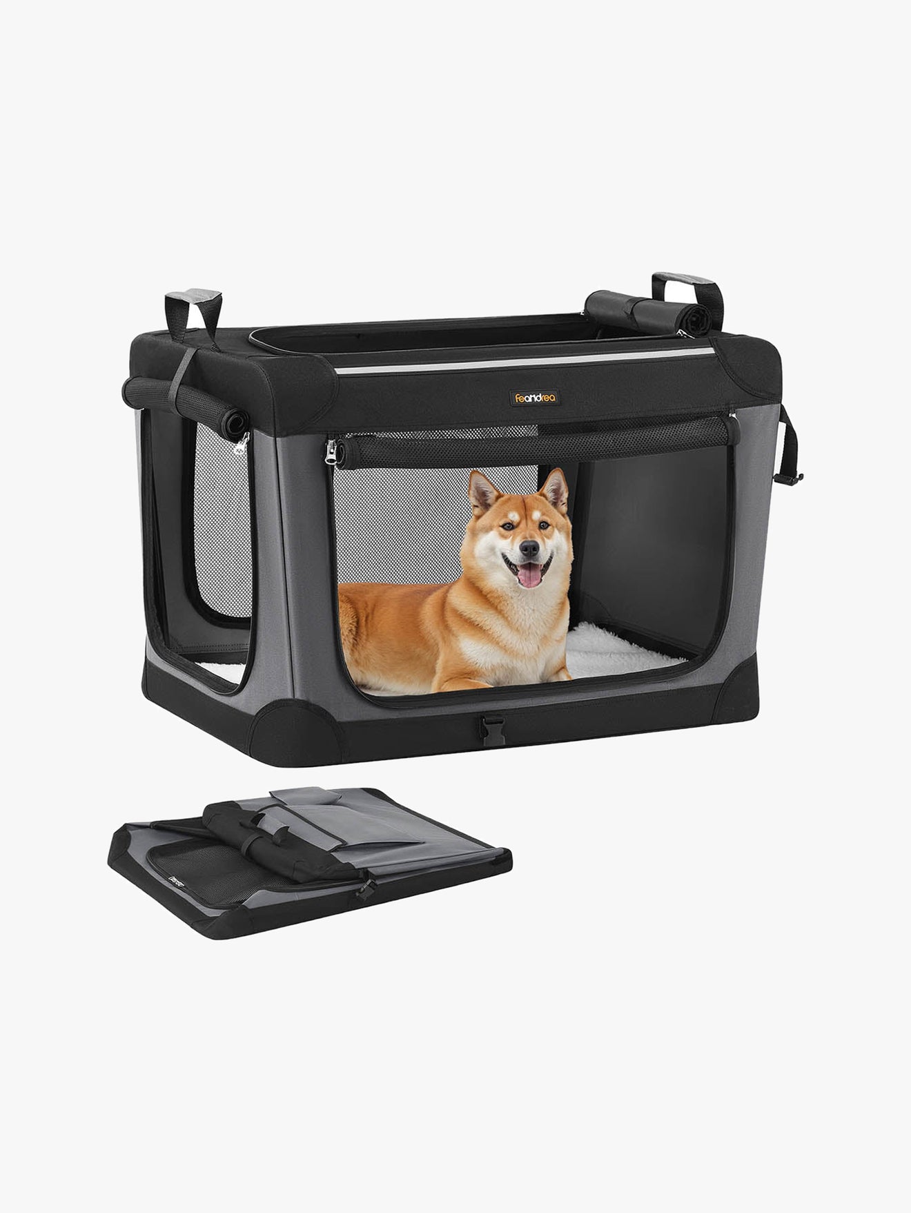 Opvouwbare Transportbox Voor Kleine Honden - Zelfvergrendelende Ritsen - Reflecterende Details