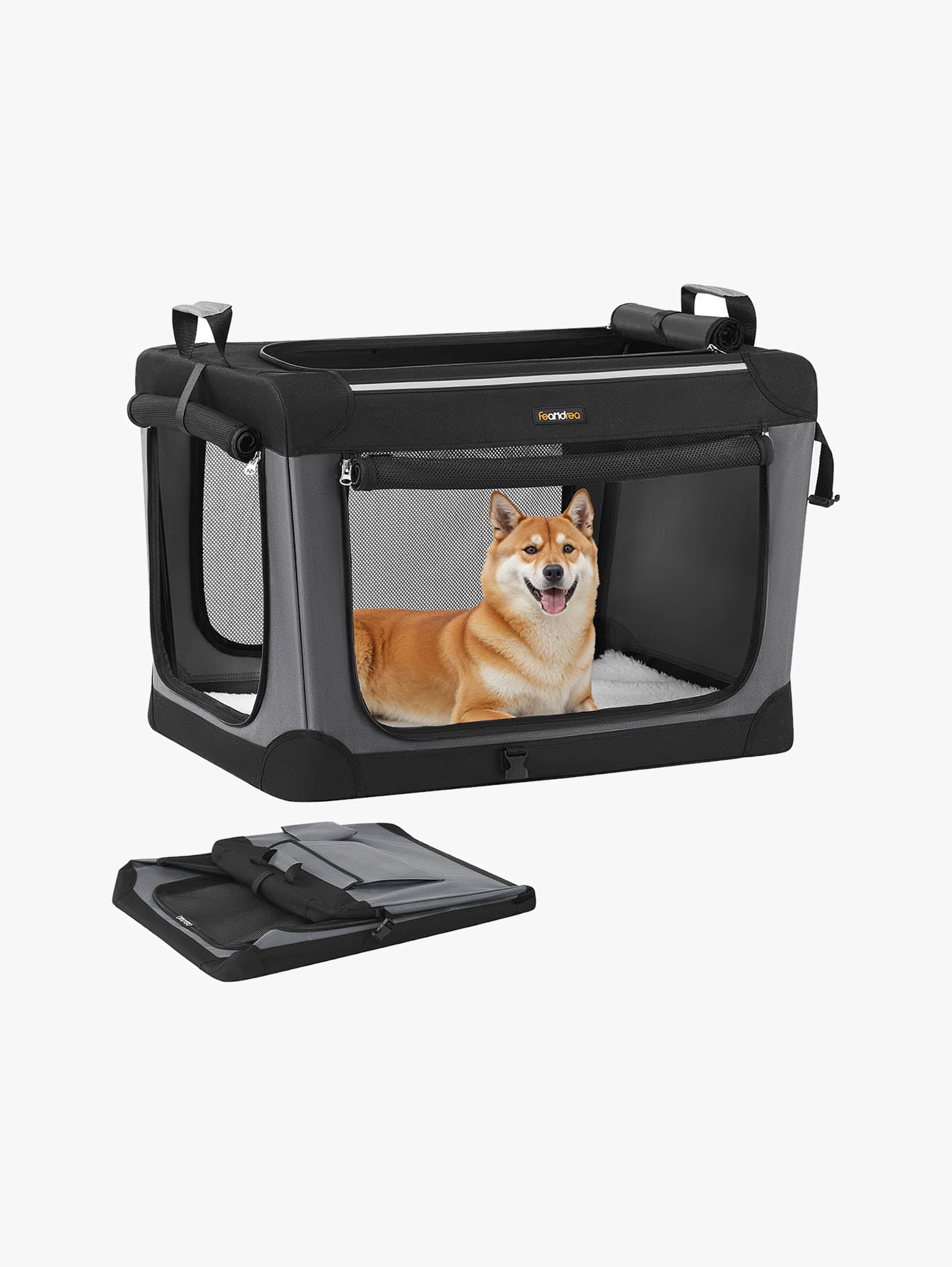 Opvouwbare Transportbox Voor Kleine Honden - Zelfvergrendelende Ritsen - Reflecterende Details