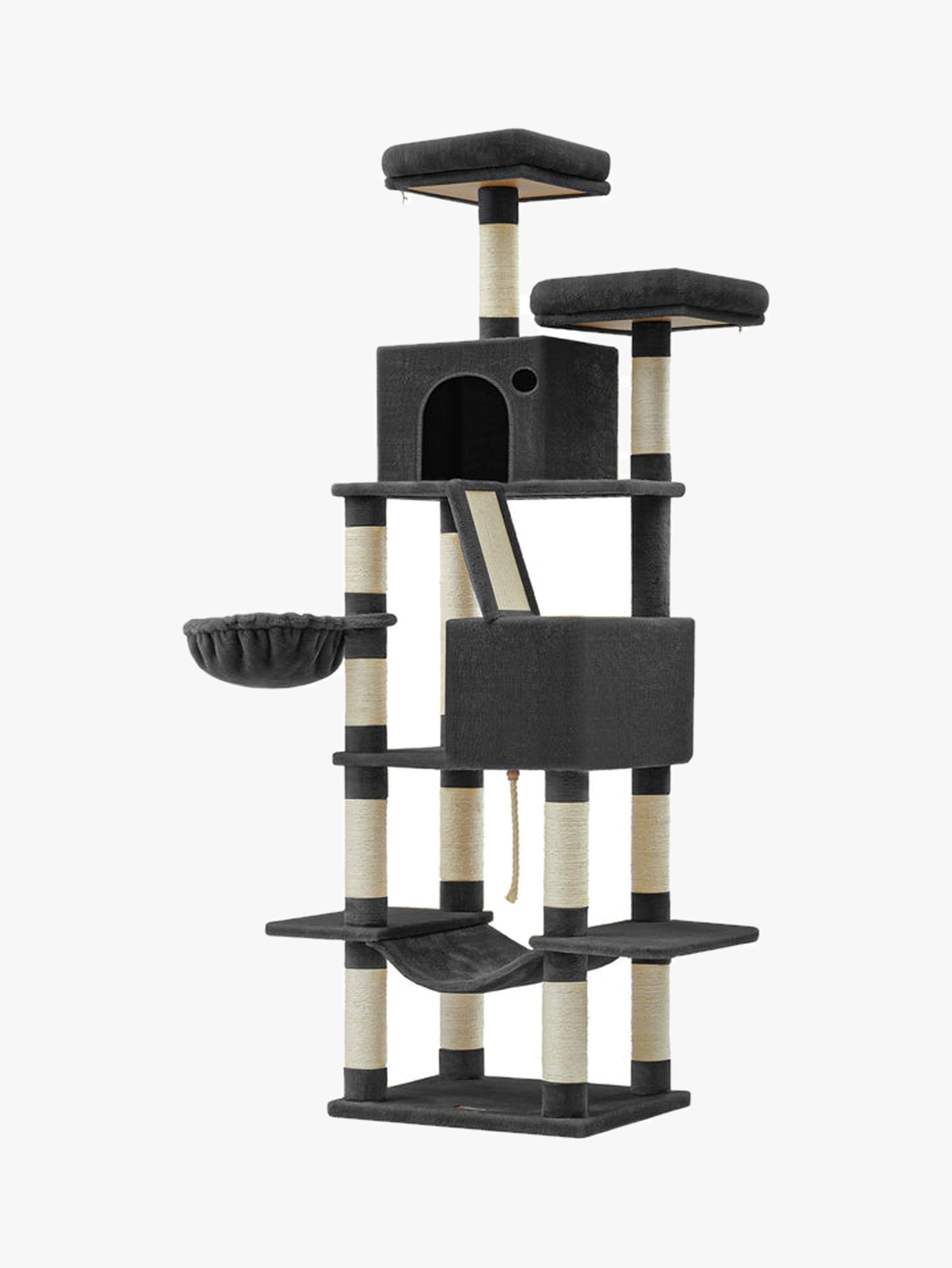 XXL Kattenboom 206 cm Met Krabramp - Verstevigde Bodemplaat - In 7 Kleuren