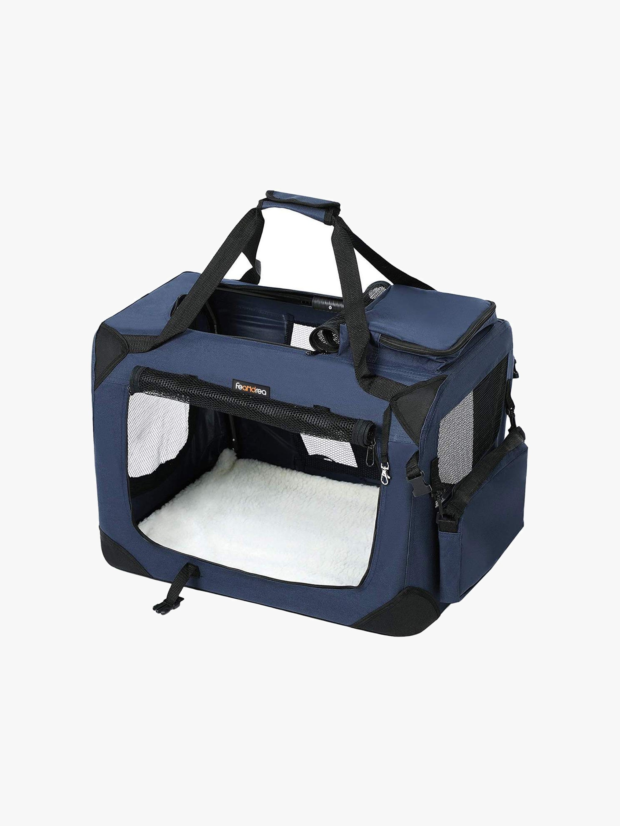 Opvouwbare Transportbox Met Pluche Bodem - Oxford-Doek Met Draaggrepen - Voor Kat En Hond