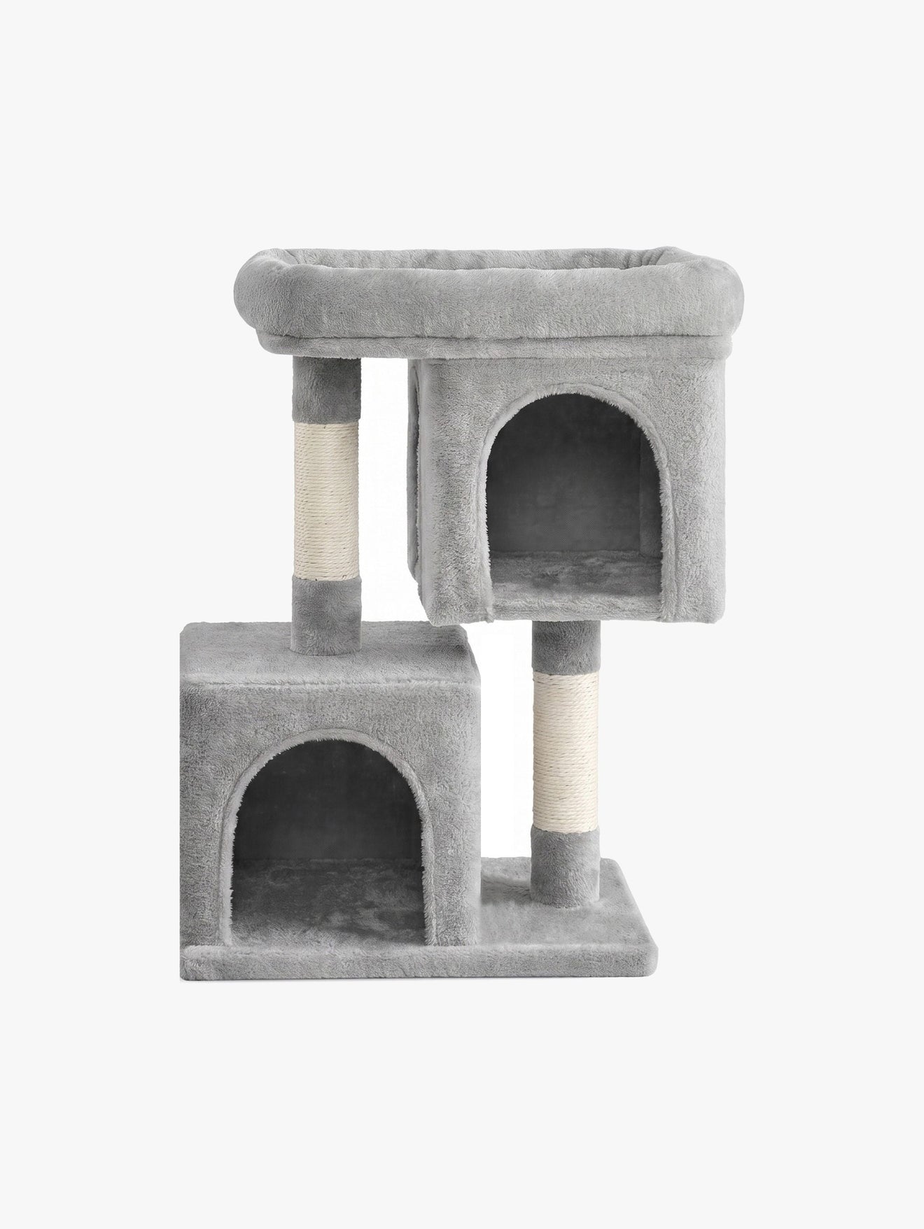 Compacte Krabpaal M Met Platform En 2 Holen - Lage Hoogte - Voor Kittens En Senioren