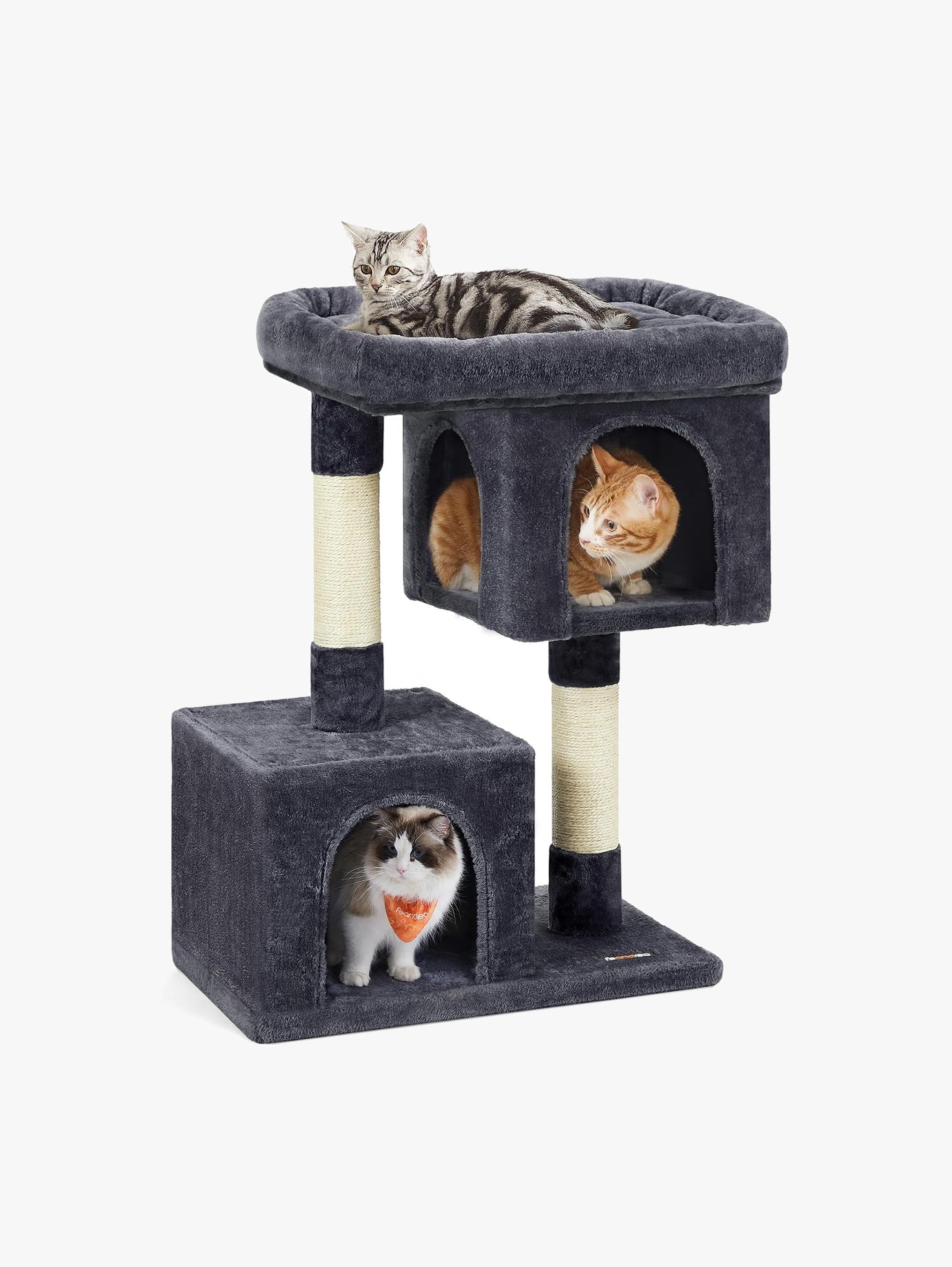 Krabpaal L Met Grote Platform En 2 Kattenholen - Deurtje Onderin - Sisalstammen
