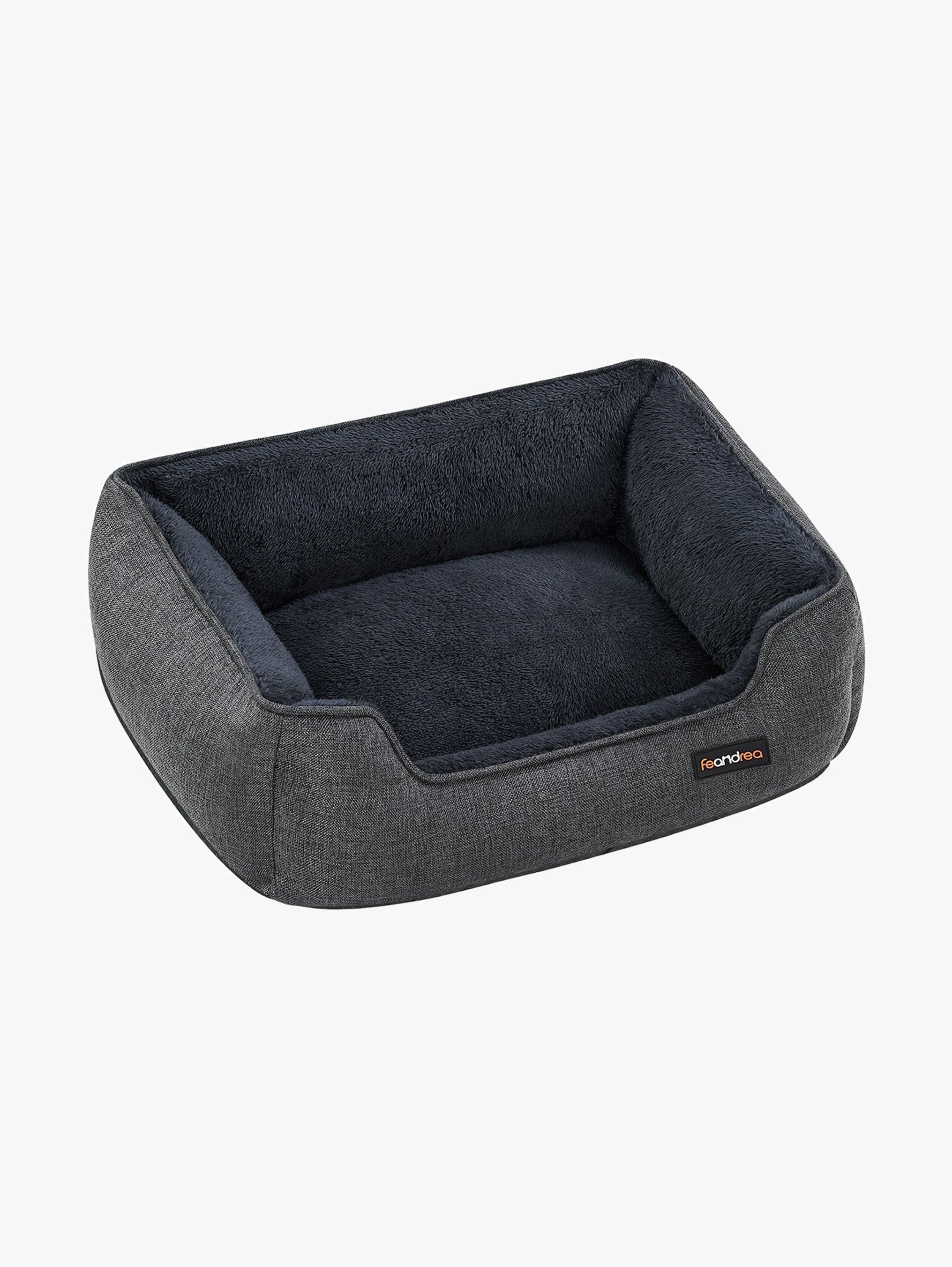 Hondenmand Met Verhoogde Randen S - Linnenlook Met Pluche - Afneembare Hoes